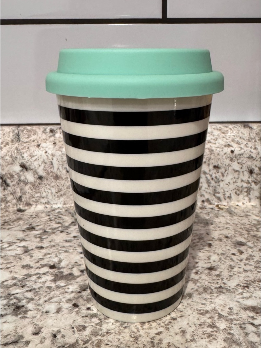 J Crew Ceramic Coffee Cup with Silicone Lid